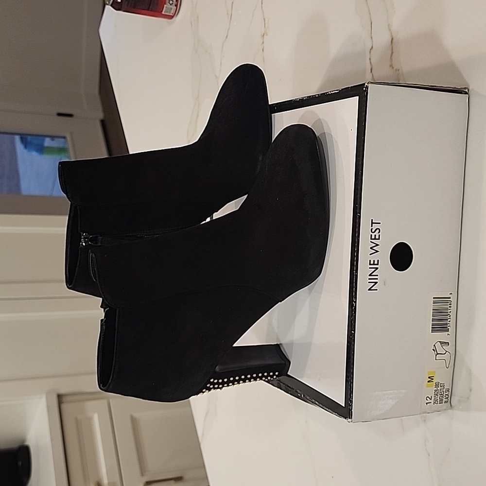 Nine West Black Suede Booties